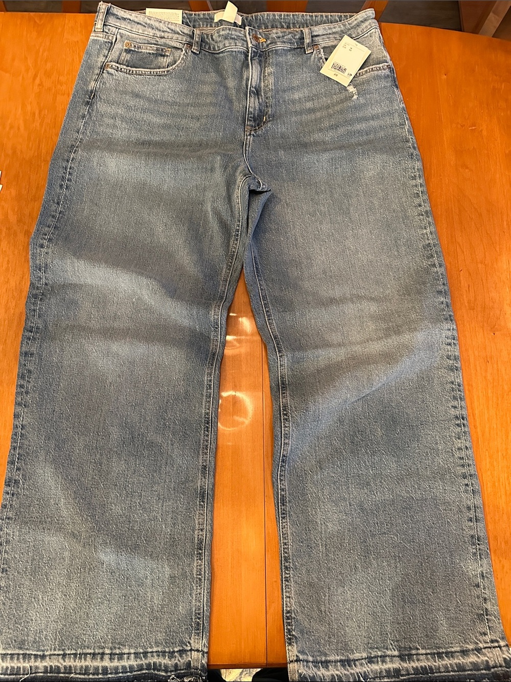 H&M Wide-Leg Jeans in Light Blue Denim